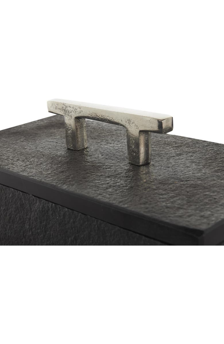 UMA Contemporary Set of 3 Decorative Marble Boxes, Alternate, color, Black