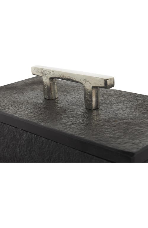 Uma Contemporary Set Of 3 Decorative Marble Boxes In Black