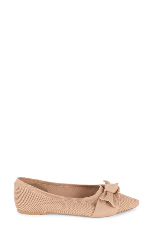 Tahari Montserrat Pointed Toe Flat In Nude