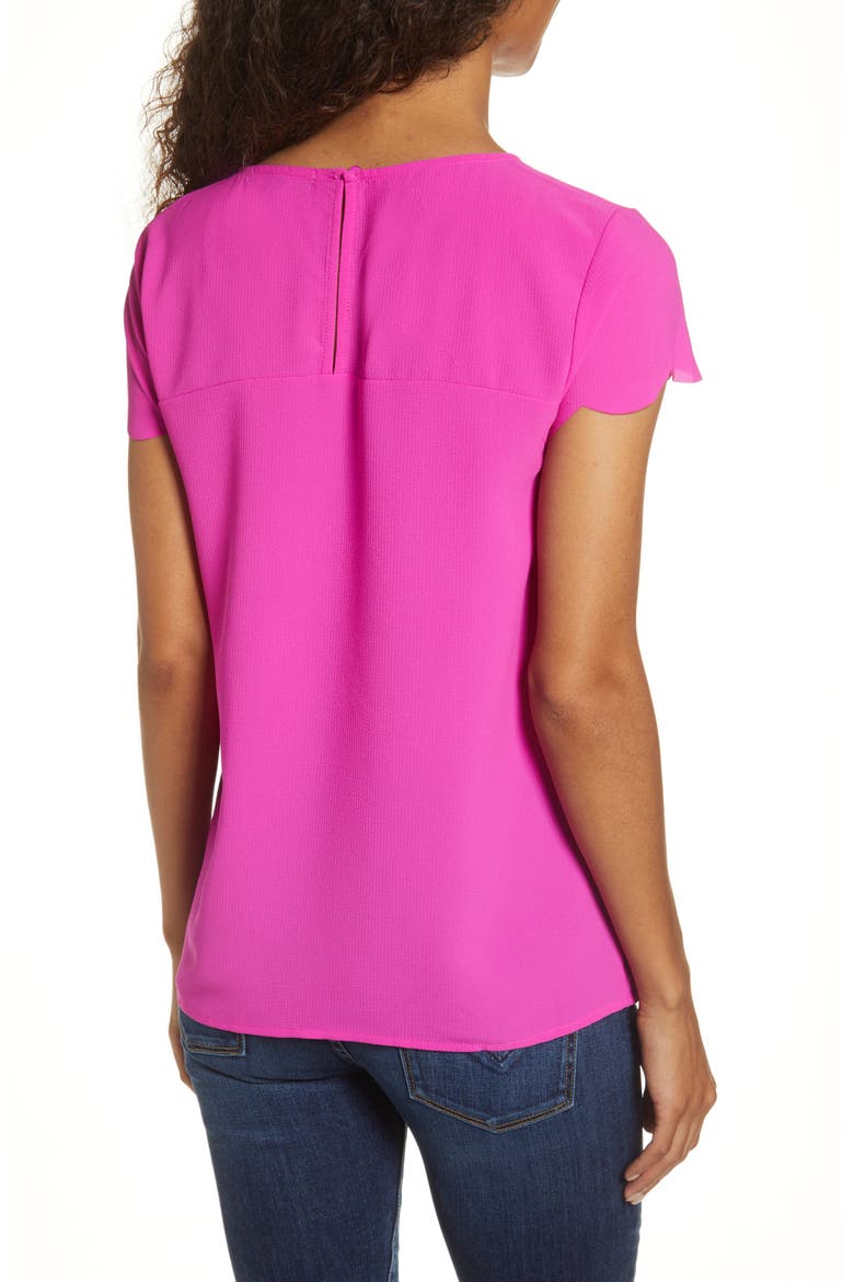 x Fall Refresh Fancy Ashley Woven Scallop Top, Alternate, color, NEON BERRY