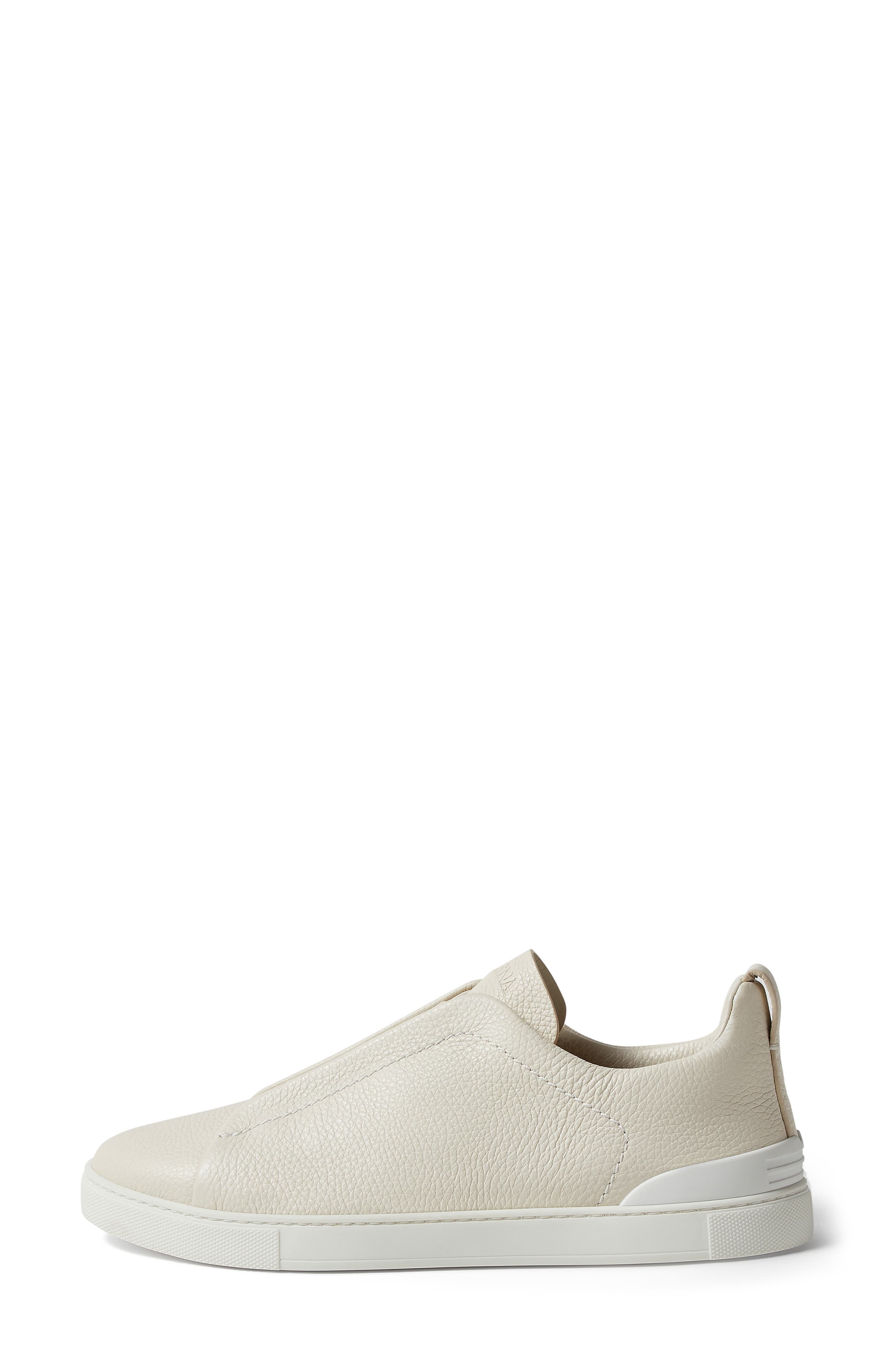 Triple Stitch™ Leather Slip-On Sneaker, Alternate, color, WHITE