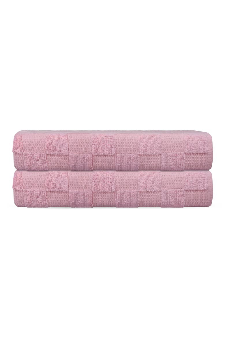 Waffle Terry 2-Piece Turkish Cotton Bath Towel Set, Main, color, BLUSH