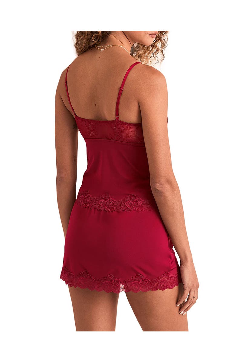 Adore Me Madeline Cami & Slip Skirt Set Lingerie, Alternate, color, Dark Red