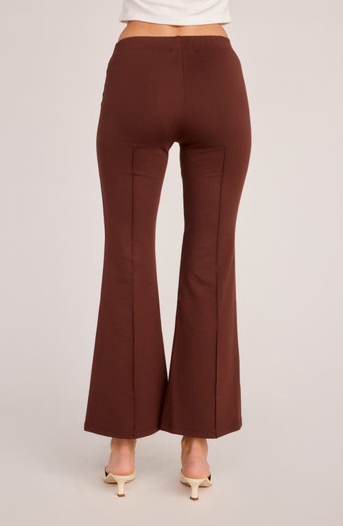 Sunday Ritual Emily Pull-on High Waist Flare Ponte Pants In Brown