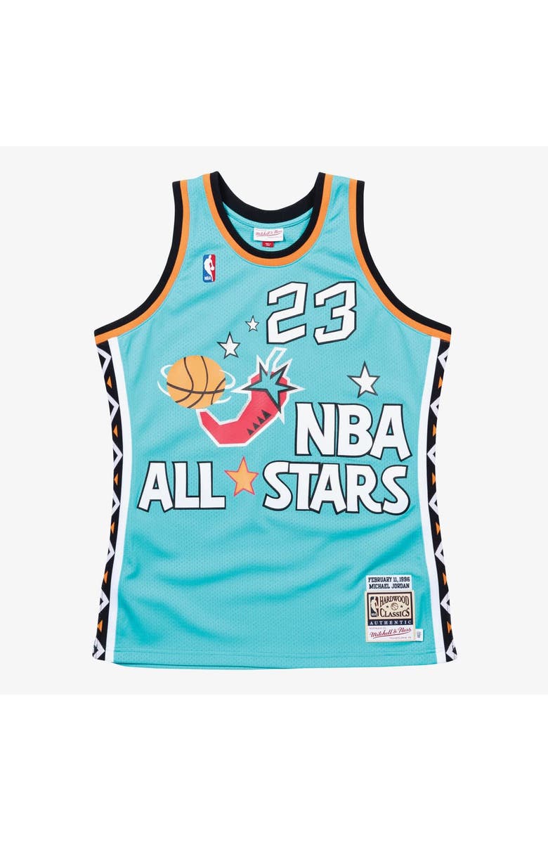 Mitchell & Ness Men's Mitchell & Ness Michael Jordan Teal 1996 NBA All-Star Game Authentic Jersey, Main, color, Teal