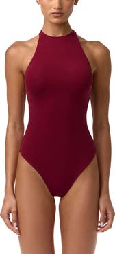 Naked Wardrobe Funnel Neck Racerback Bodysuit
