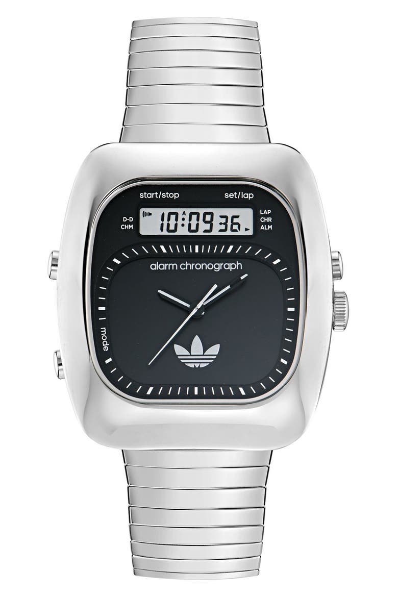 AO Style Chronograph Bracelet Watch, 37mm, Main, color, SILVER
