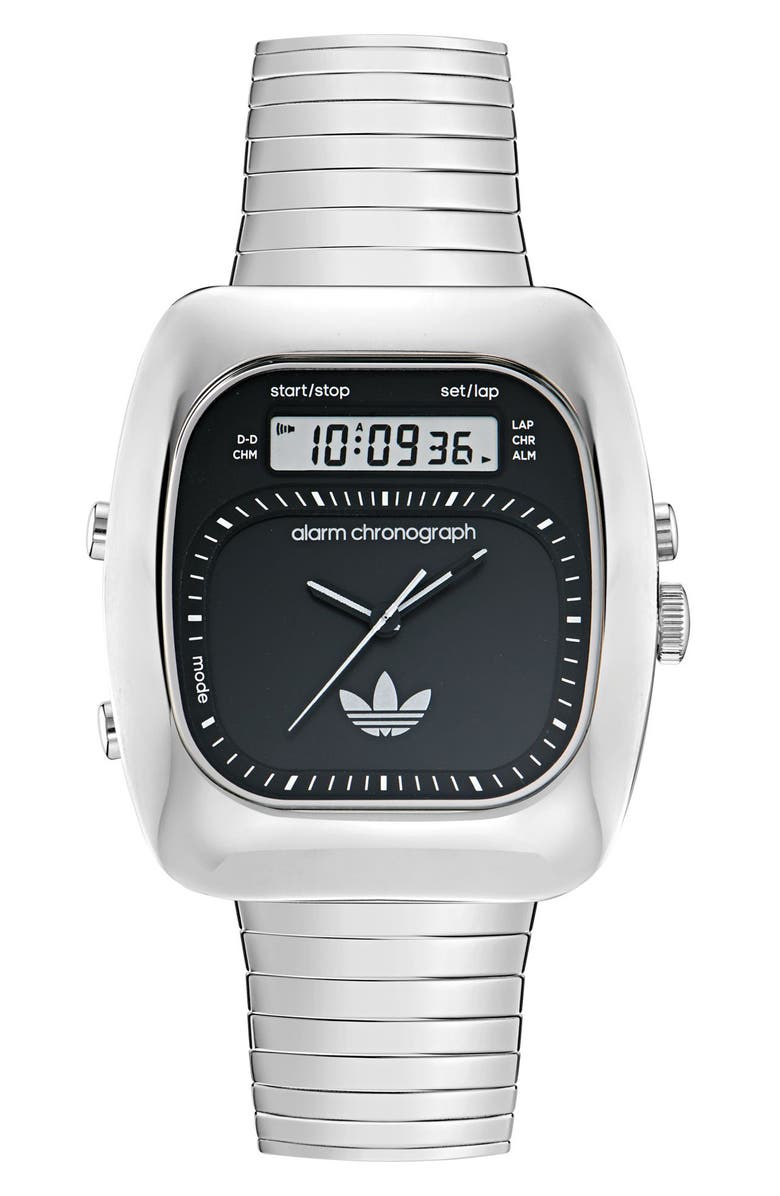 adidas AO Style Chronograph Bracelet Watch, 37mm, Main, color, Silver