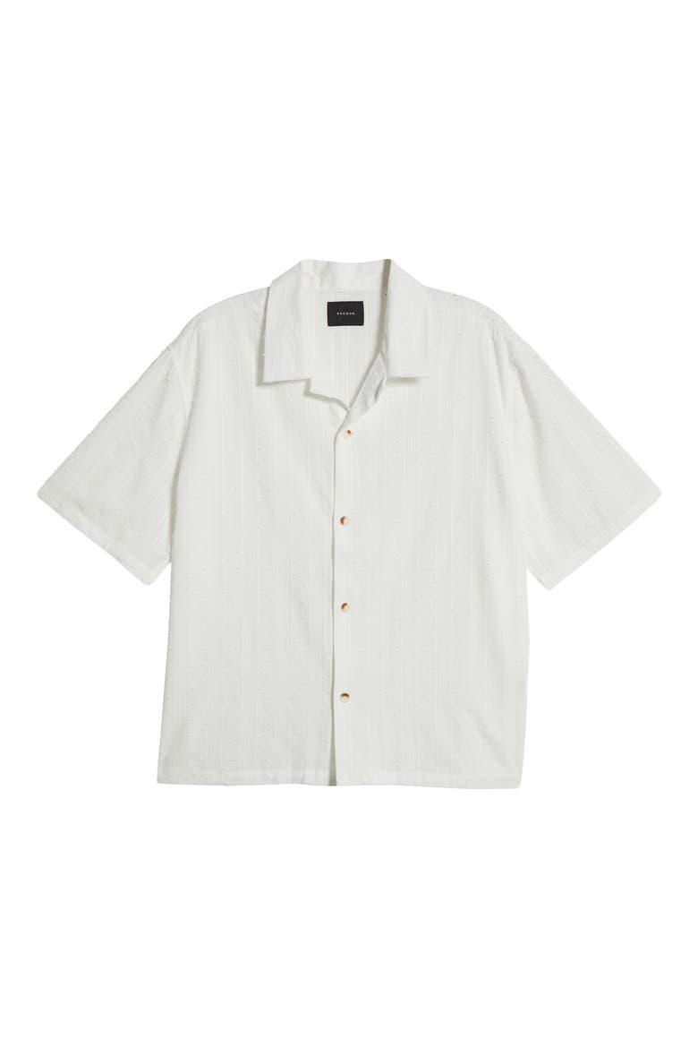Pointelle Camp Shirt, Alternate, color, WHITE