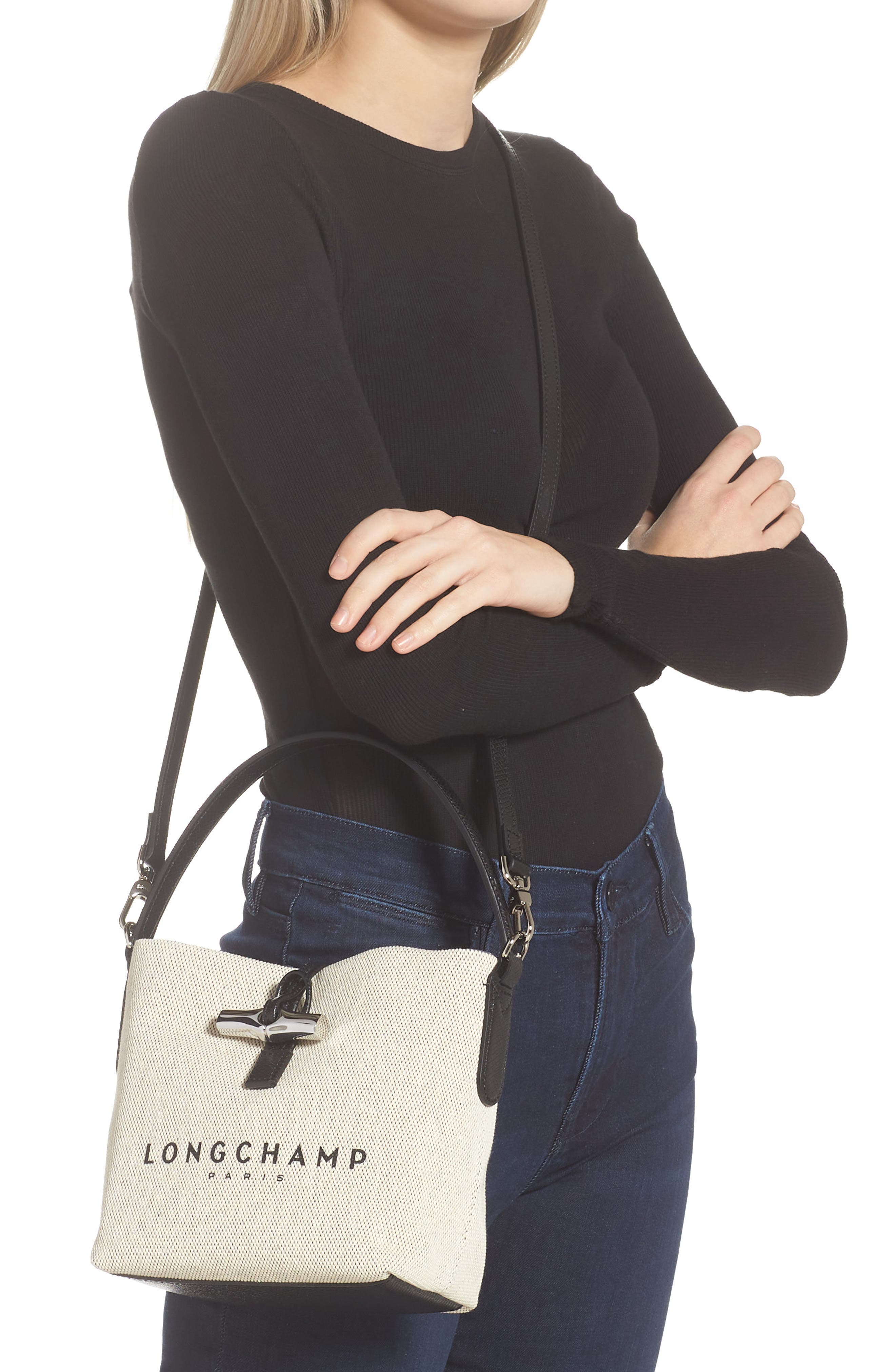 Longchamp Roseau Bucket Bag, Alternate, color, 