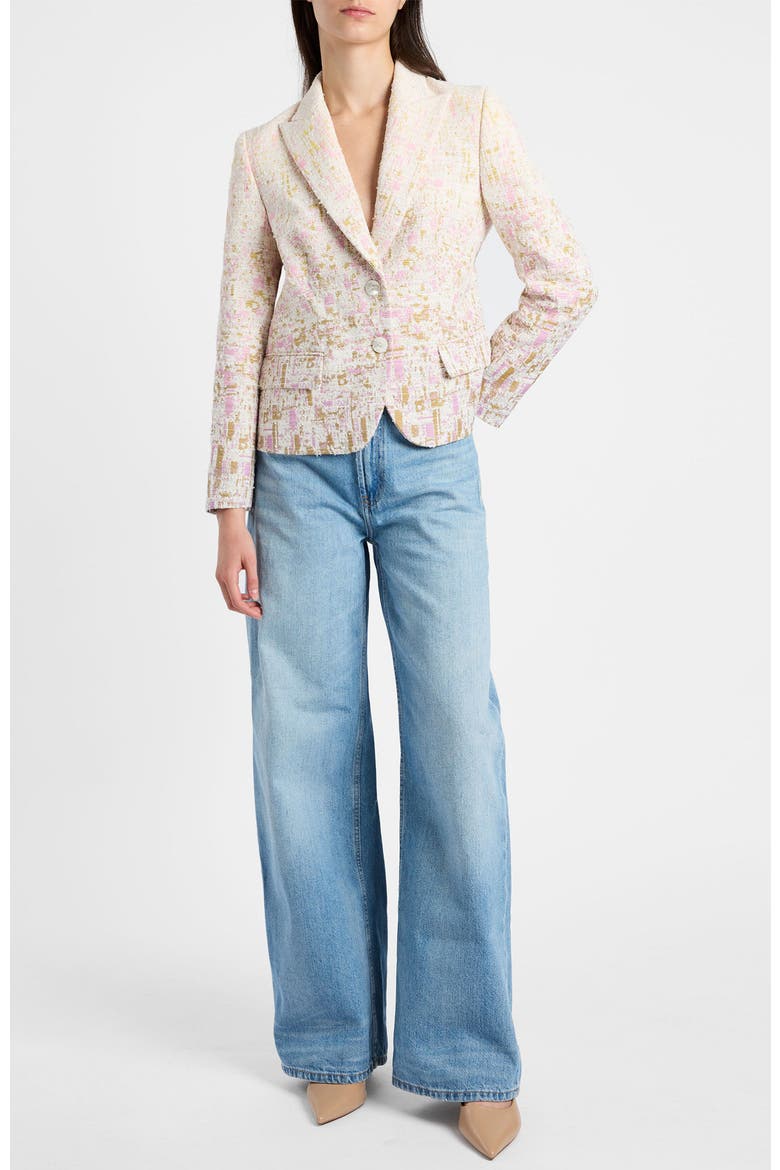 Jodie Jacket in Ombré Jacquard, Alternate, color, Pearl