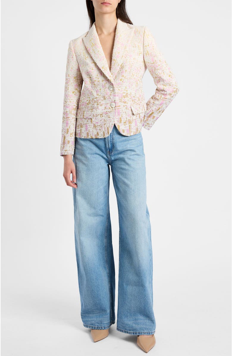 Santorelli Jodie Jacket in Ombré Jacquard, Alternate, color, Pearl