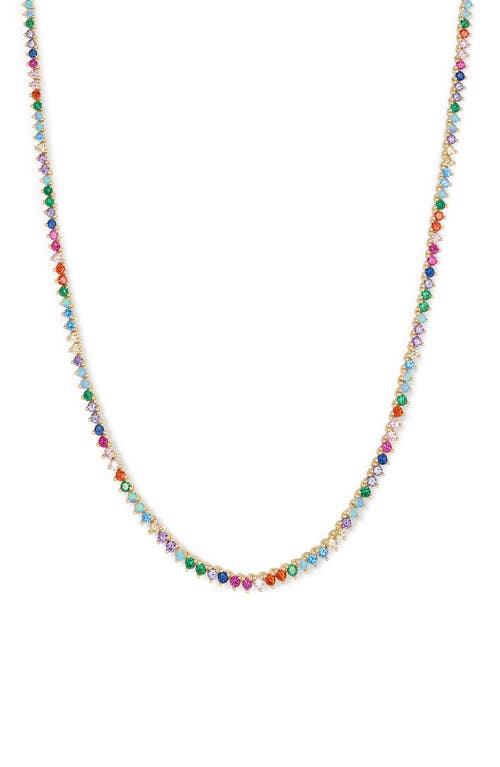Melinda Maria Baby Not Your Basic 18-Inch Tennis Necklace in Gold-Rainbow at Nordstrom, Size 16"