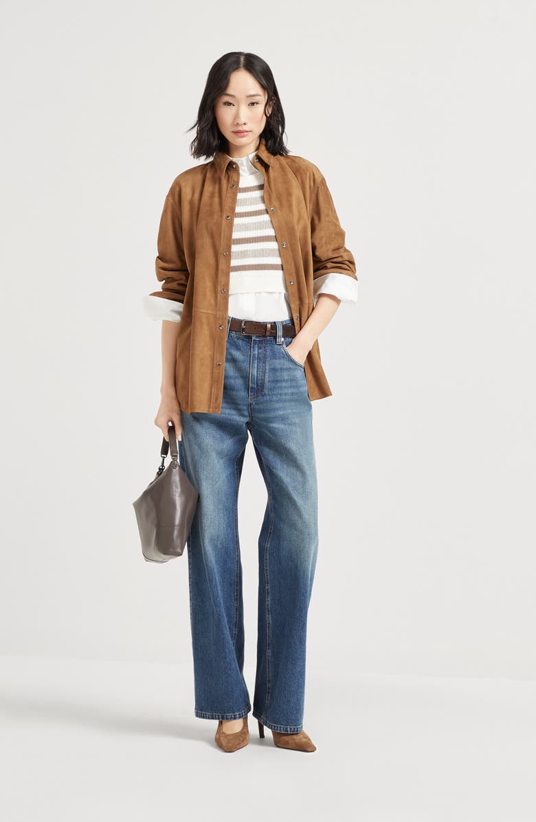 Brunello Cucinelli Knit top with monili, Alternate, color, Beige