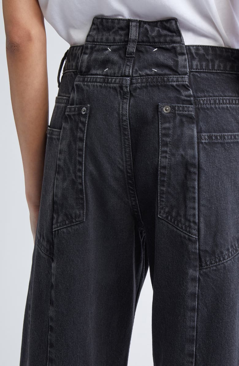 Maison Margiela Décortiqué Wide Leg Jeans, Alternate, color, Medium Black Stone