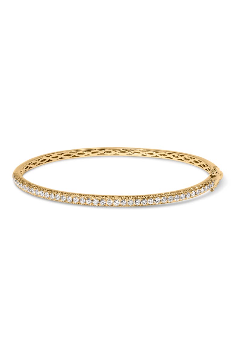 14K Gold 1.00 Cttw Half Eternity Diamond Bangle Bracelet, Main, color, Yellow