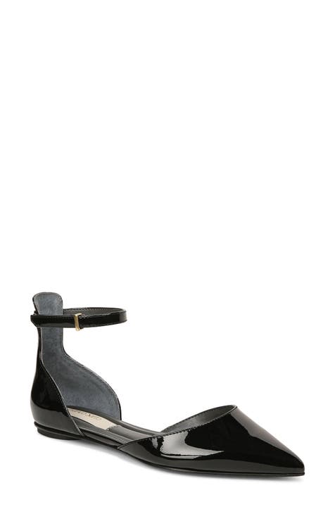 Racer Ankle Strap d'Orsay Pointed Toe Flat (Women)