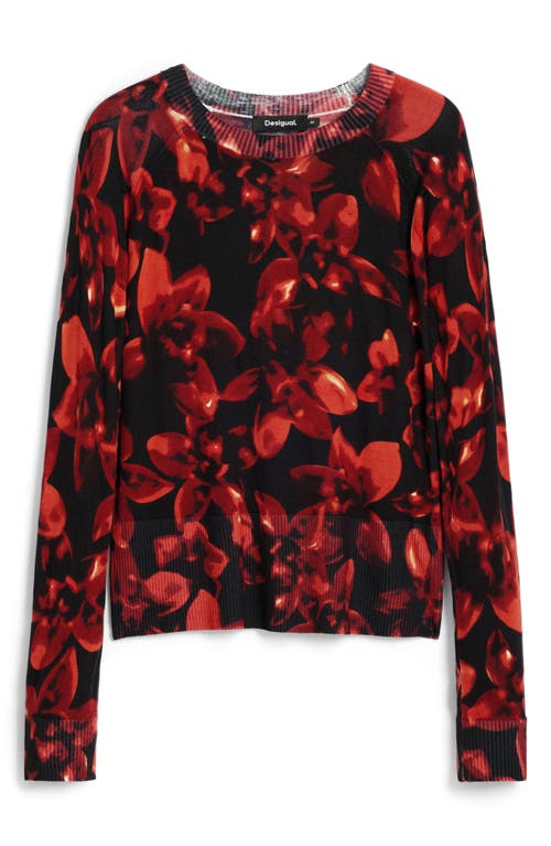 Desigual Floral Crewneck Sweater In Multi