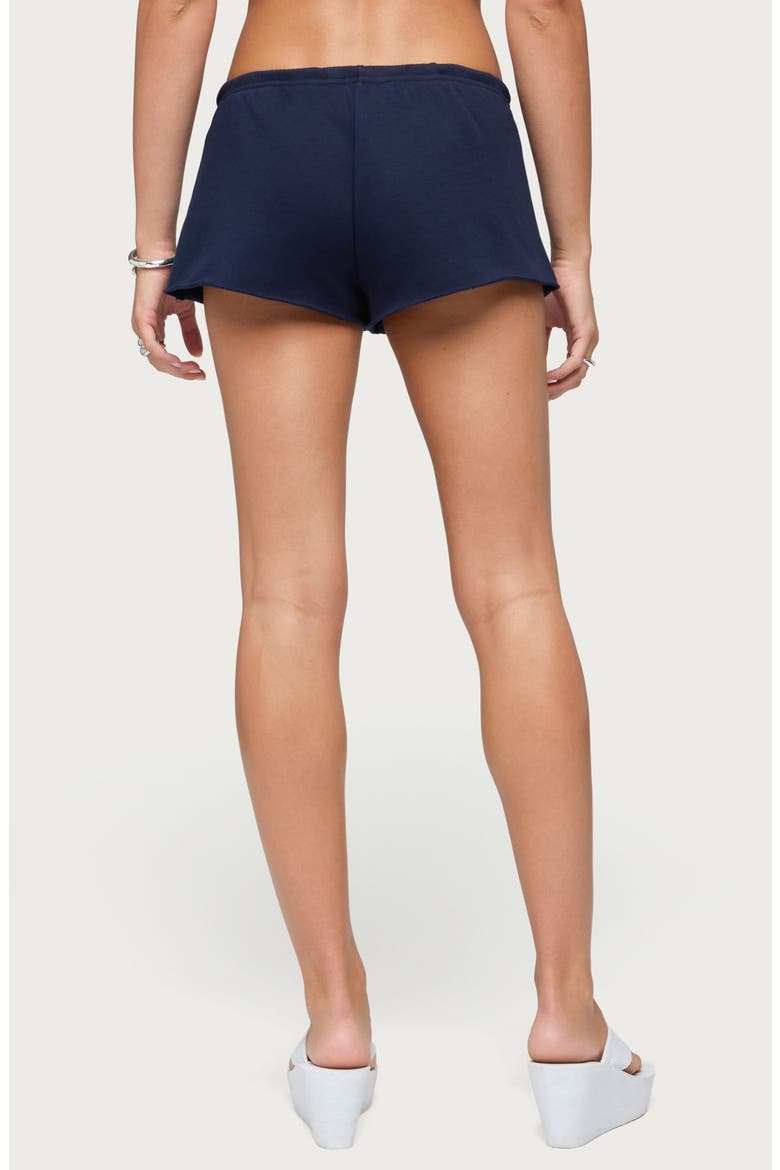 Sporty Babe Drawstring Micro Shorts, Alternate, color, NAVY