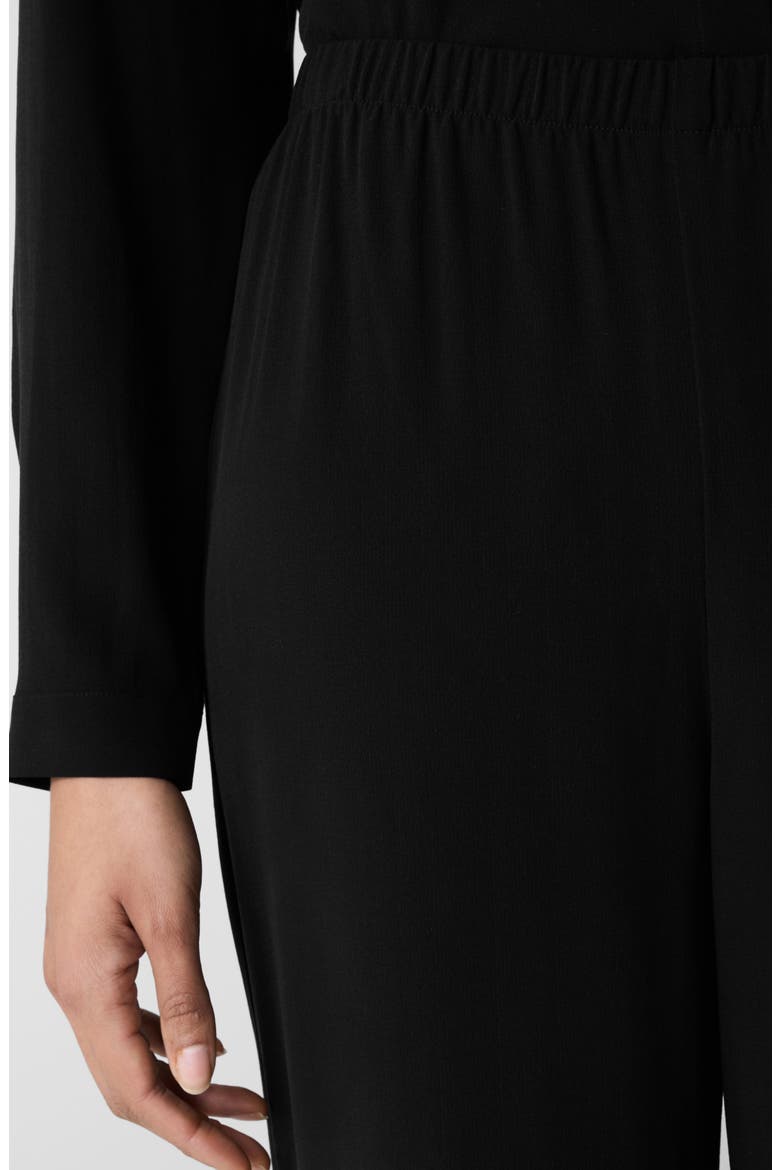 Ankle Wide Leg Silk Pants, Alternate, color, BLACK