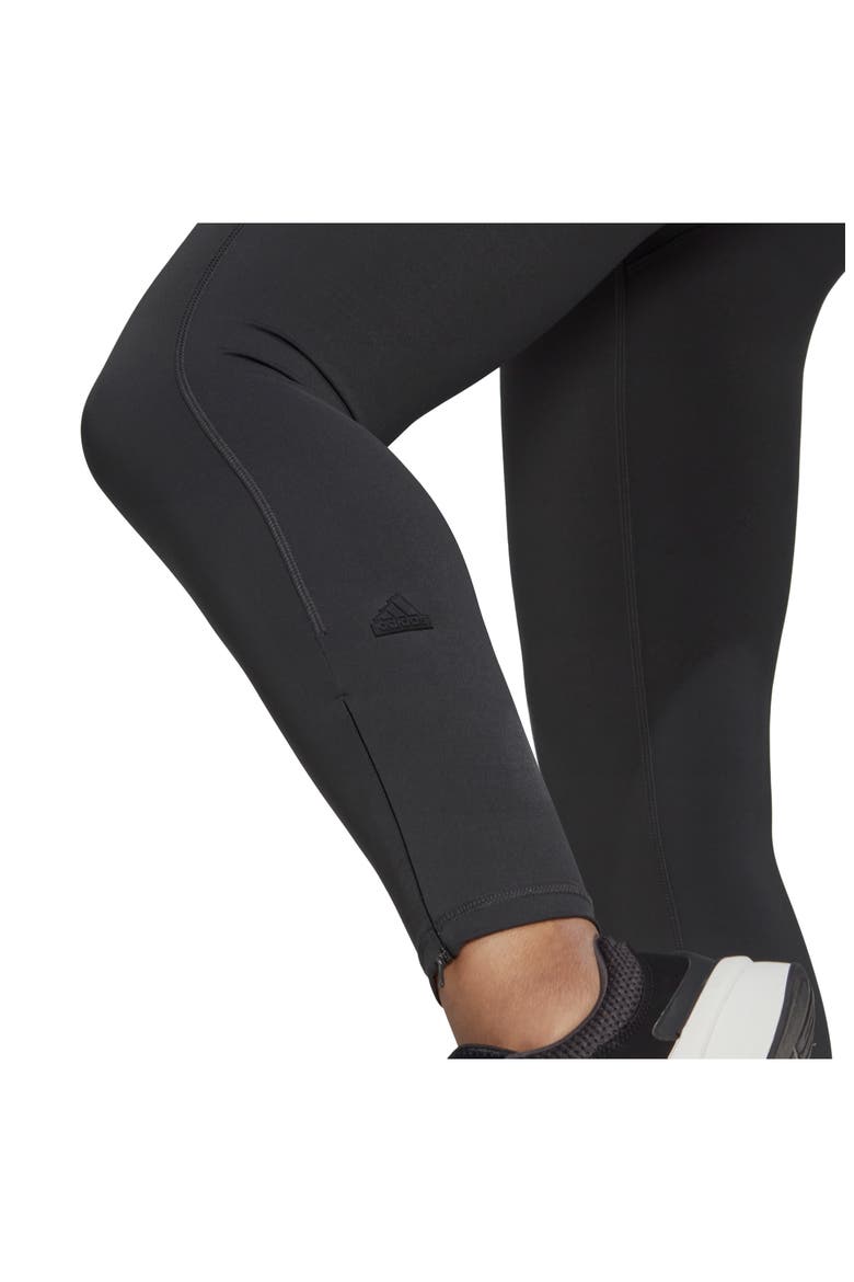 High Waist Zip Cuff Tights, Alternate, color, CARBON