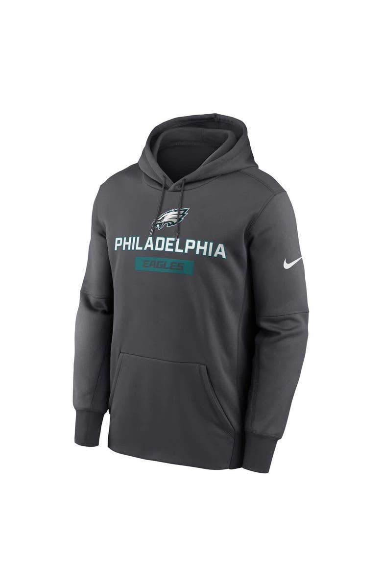 Nike Men's Nike Anthracite Philadelphia Eagles Toss Sweep Performance Pullover Hoodie, Alternate, color, 