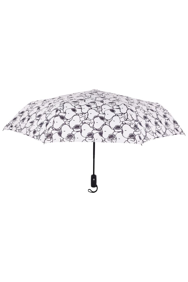 Allover Print Umbrella, Main, color, WHITE BLAC