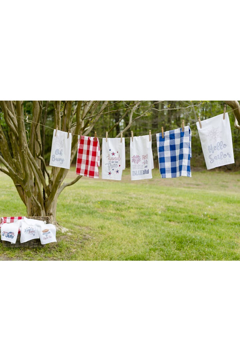 Hello Sailor Flour Sack Cotton Kitchen Towel, Alternate, color, White