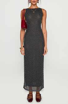 Top of Mind Polka Dot Mesh Maxi Dress