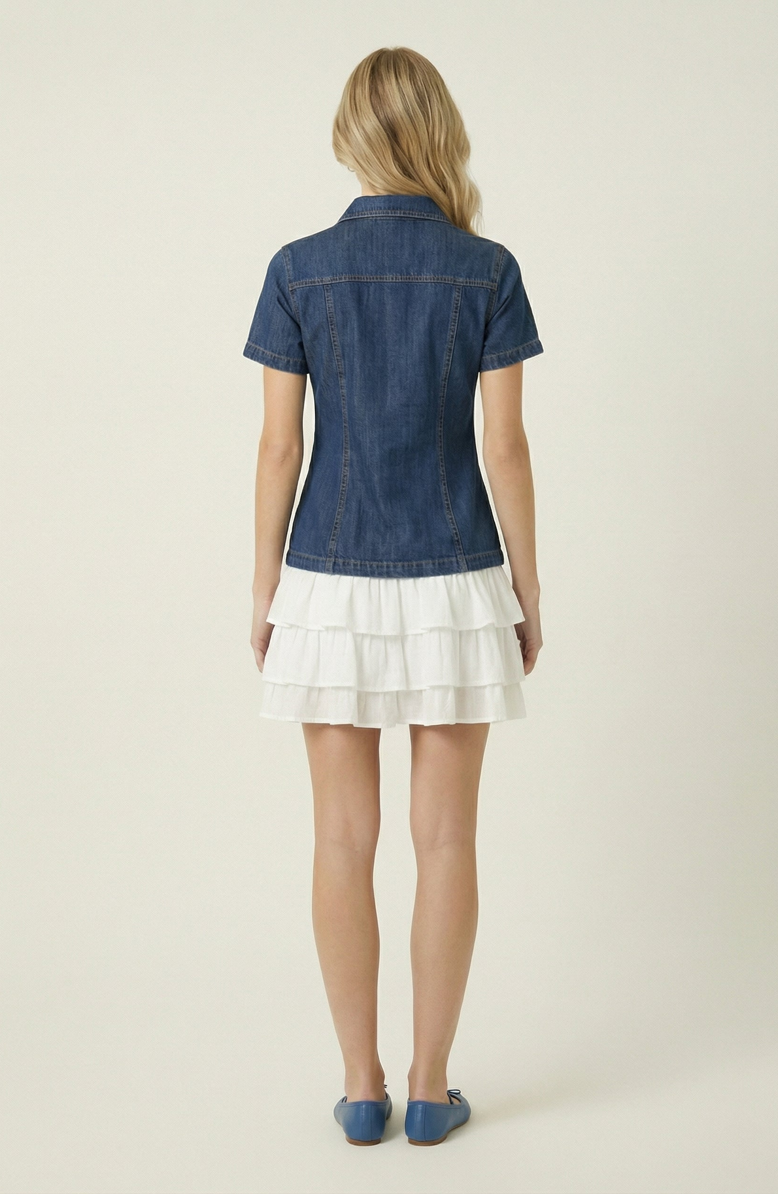 Tailored Denim Front Button Shirt - image 2
