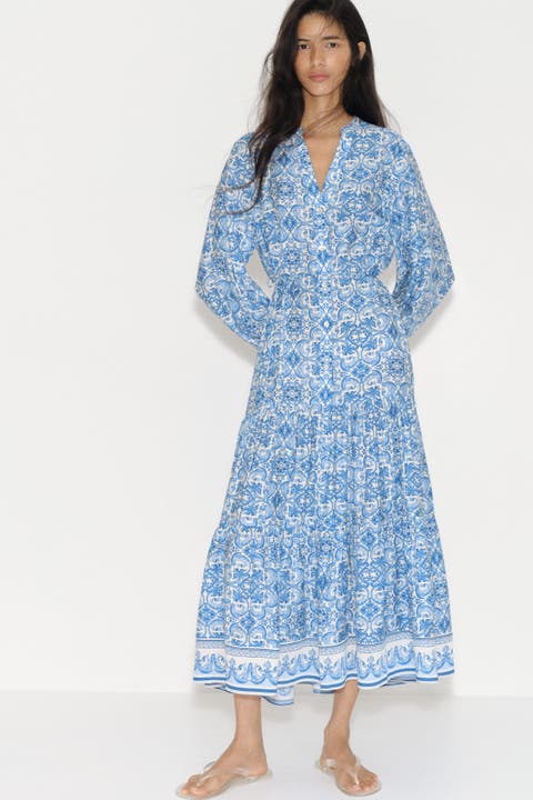 Printed Tiered Dress