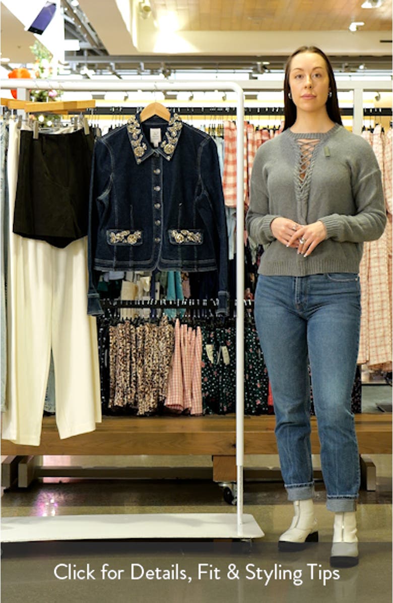 Ivy Crystal Crop Denim Jacket, sales video thumbnail