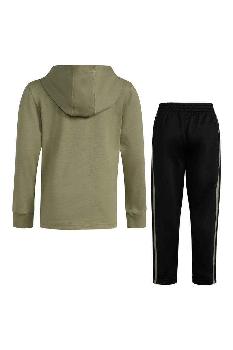 Kids' Long Sleeve Hooded T-Shirt & Track Pants Set, Alternate, color, GREEN