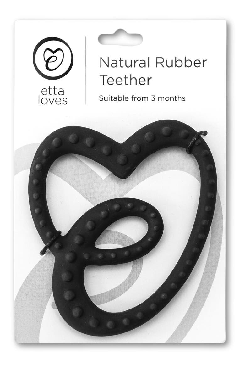 Kids' Sensory Rubber Teether, Alternate, color, BLACK