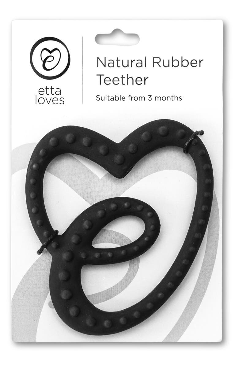 ETTA LOVES Kids' Sensory Rubber Teether, Alternate, color, Black