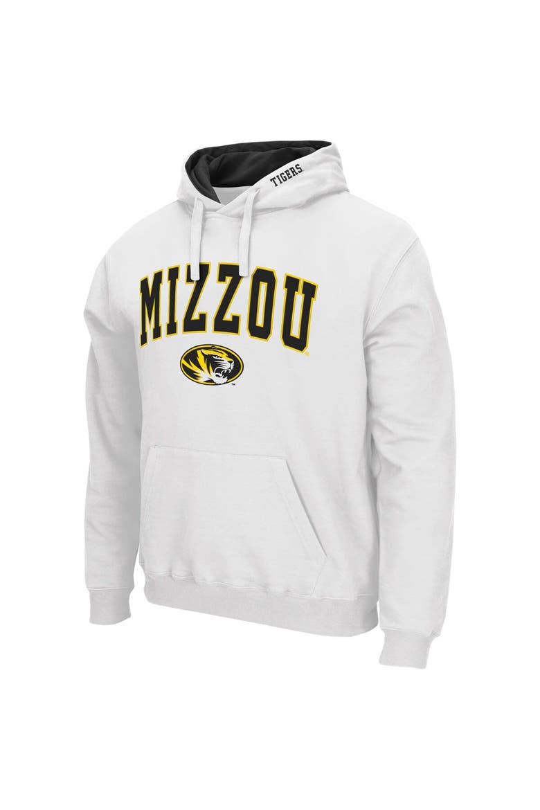 Men's Colosseum White Missouri Tigers Arch & Logo 3.0 Pullover Hoodie, Alternate, color, White