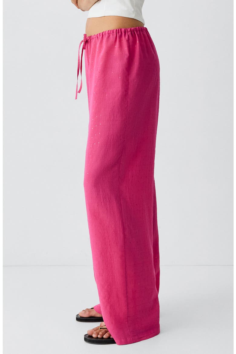 Straight Rhinestone Pants, Alternate, color, FUCHSIA