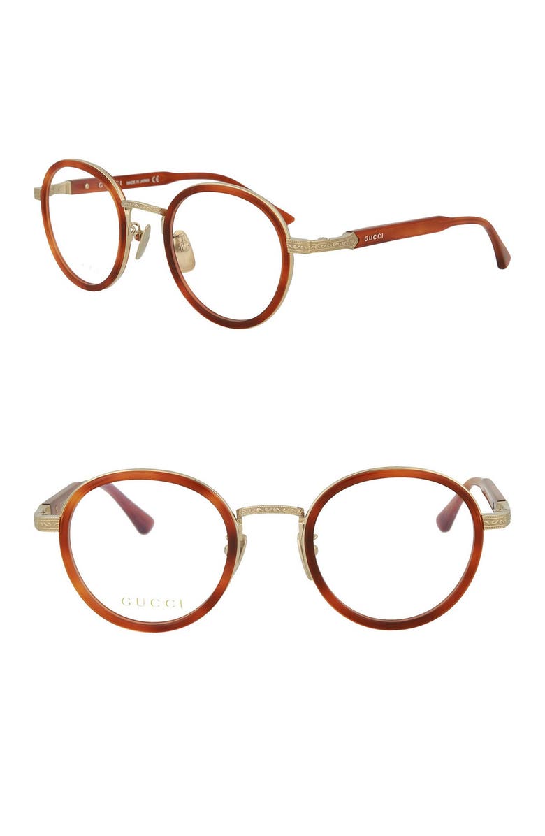 Gucci 48mm Round Optical Glasses, Main, color,