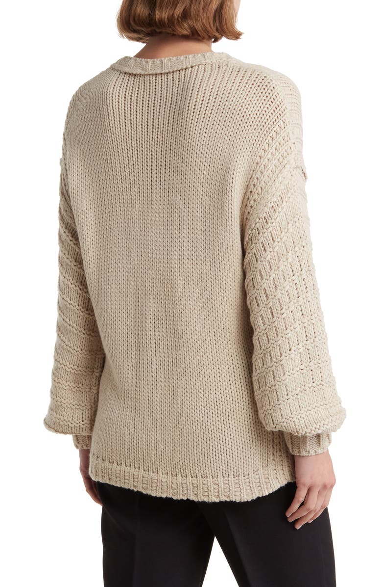 WISHLIST Long Puff Sleeve Sweater, Alternate, color, Cream