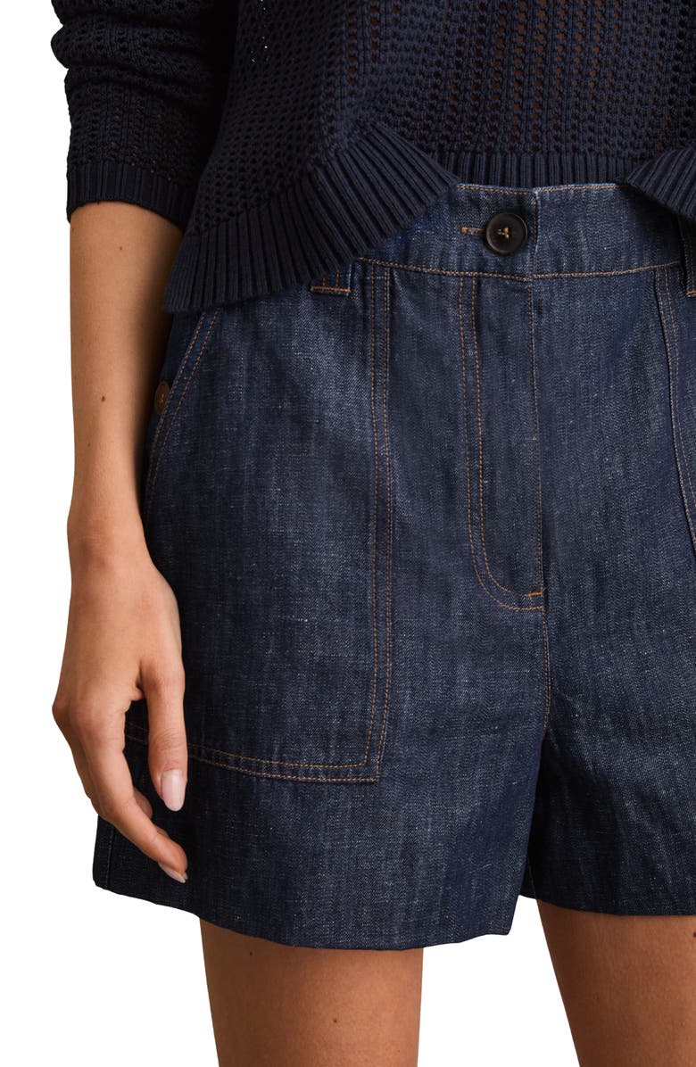 Reiss Ashby Linen Shorts, Alternate, color, Indigo