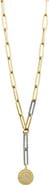 Vince Camuto Two-Tone Crystal Pendant Chain Necklace