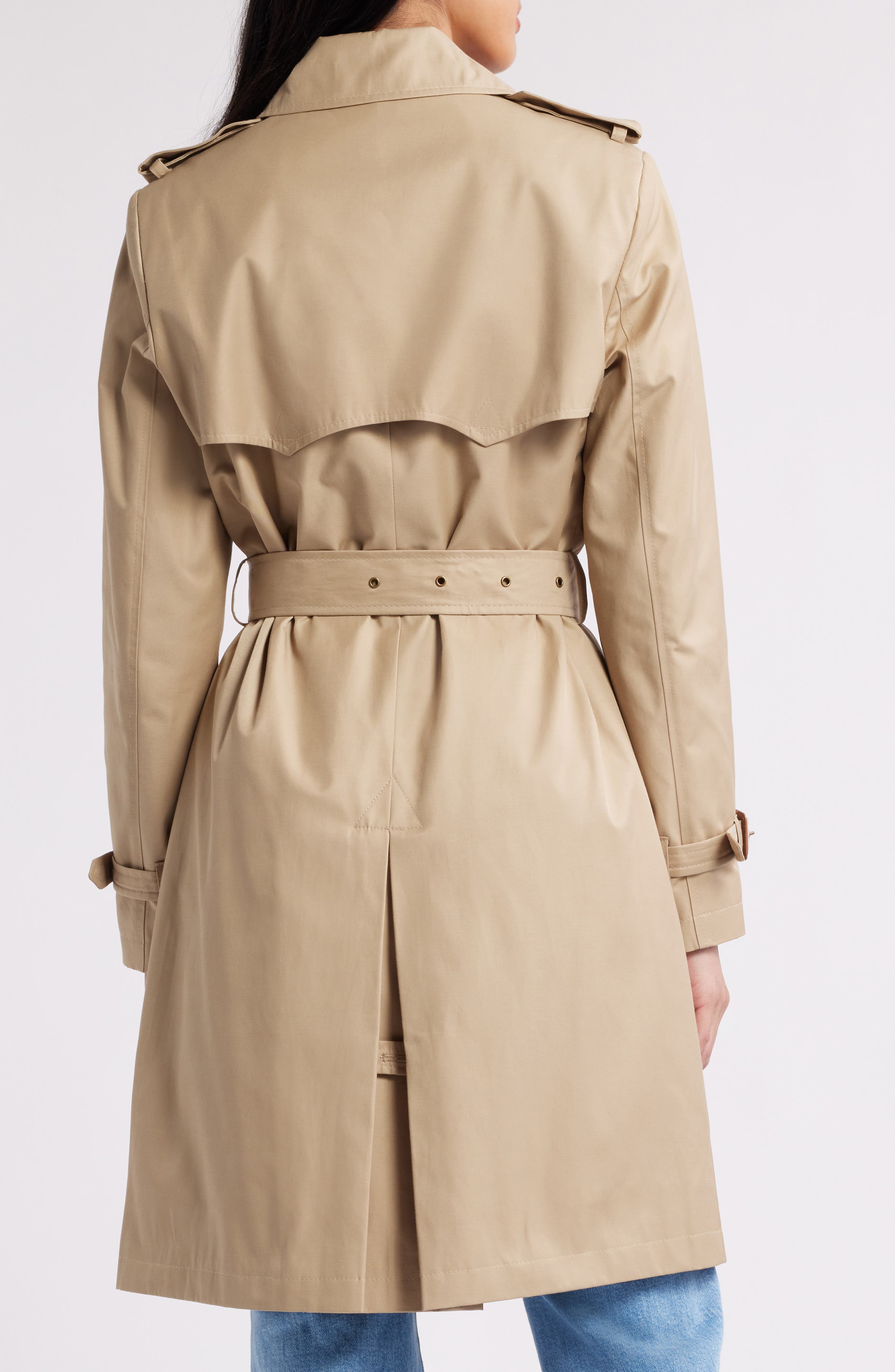Женские Lauren Ralph Lauren Belted Water Resistant Double Breasted Trench Coat — фото 2