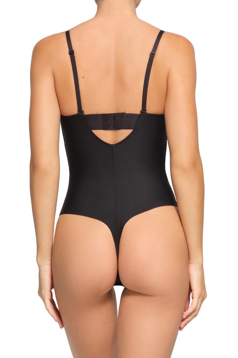 Body Molded Underwire Thong Bodysuit, Alternate, color, ONYX