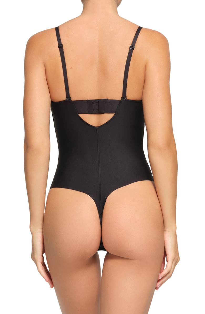 SKIMS Body Molded Underwire Thong Bodysuit, Alternate, color, Onyx