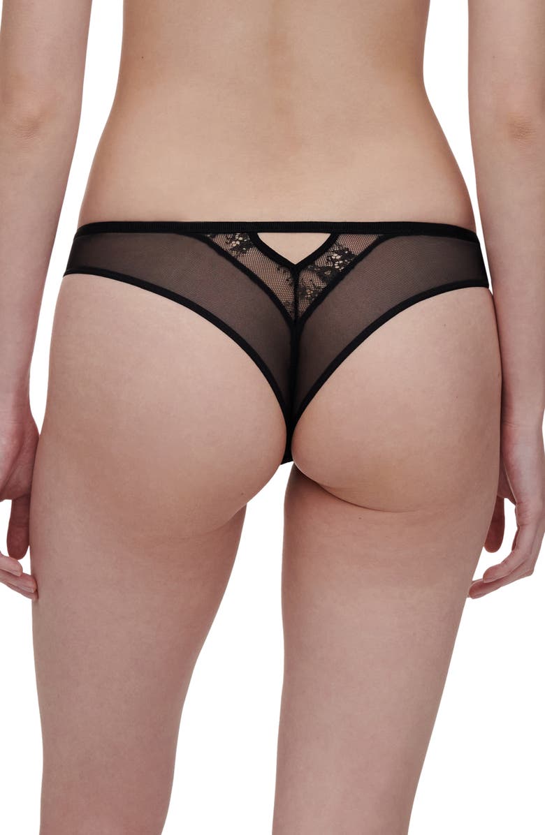 CHANTELLE PULP Fishnet, Lace & Tulle Thong, Alternate, color, 
