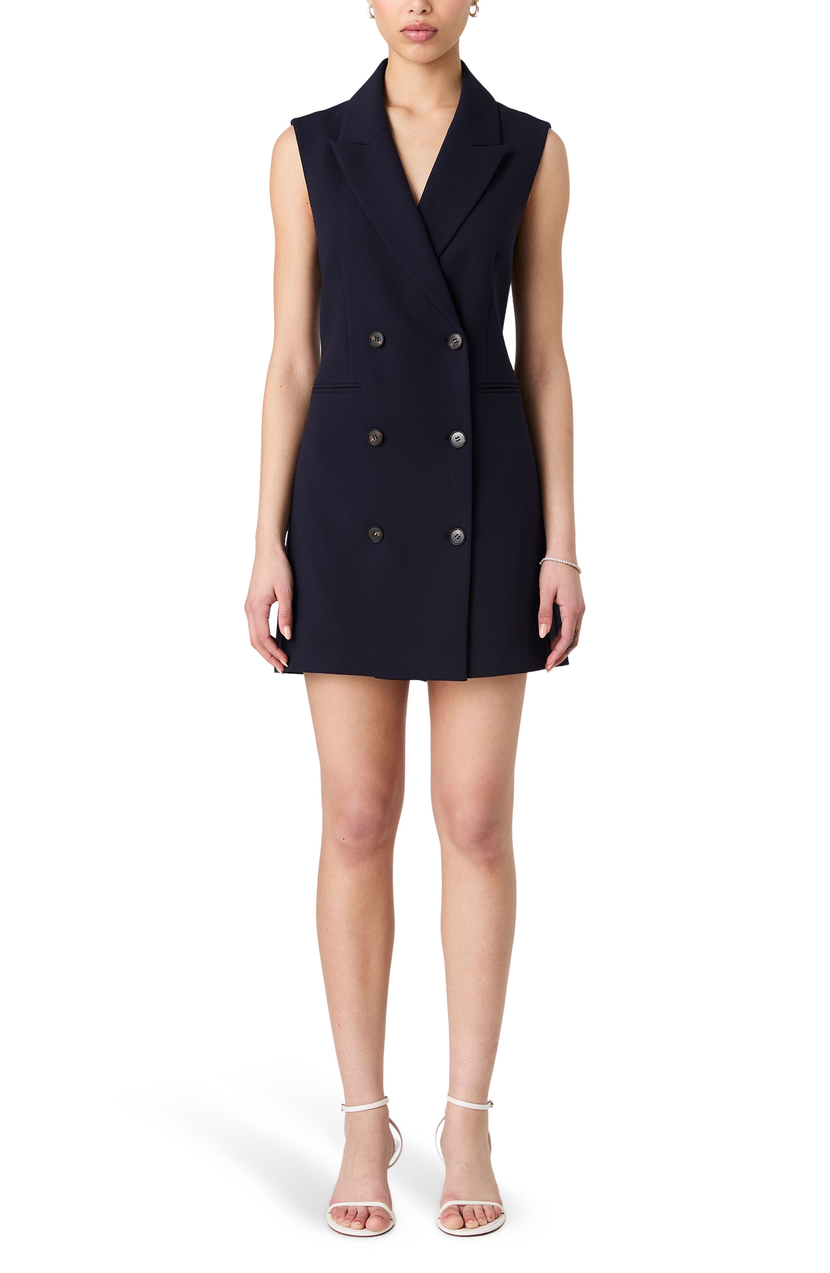 French Connection Whisper Sleeveless Blazer Dress