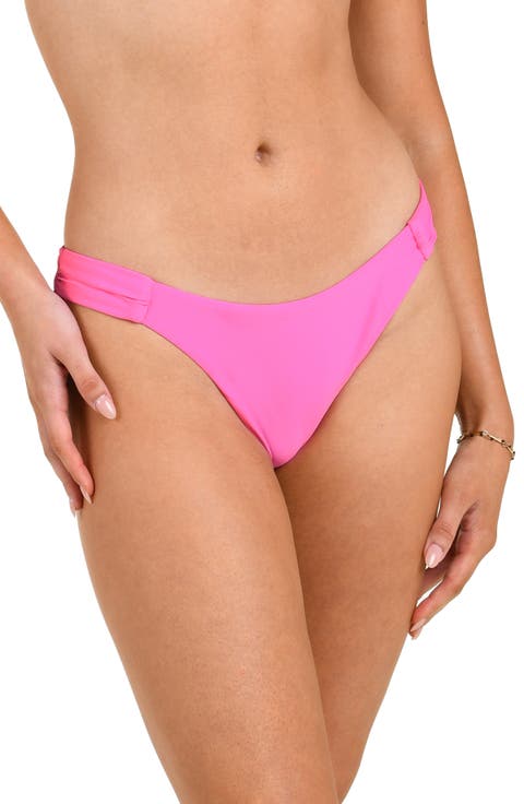 Solid Shirred Side Bikini Bottoms