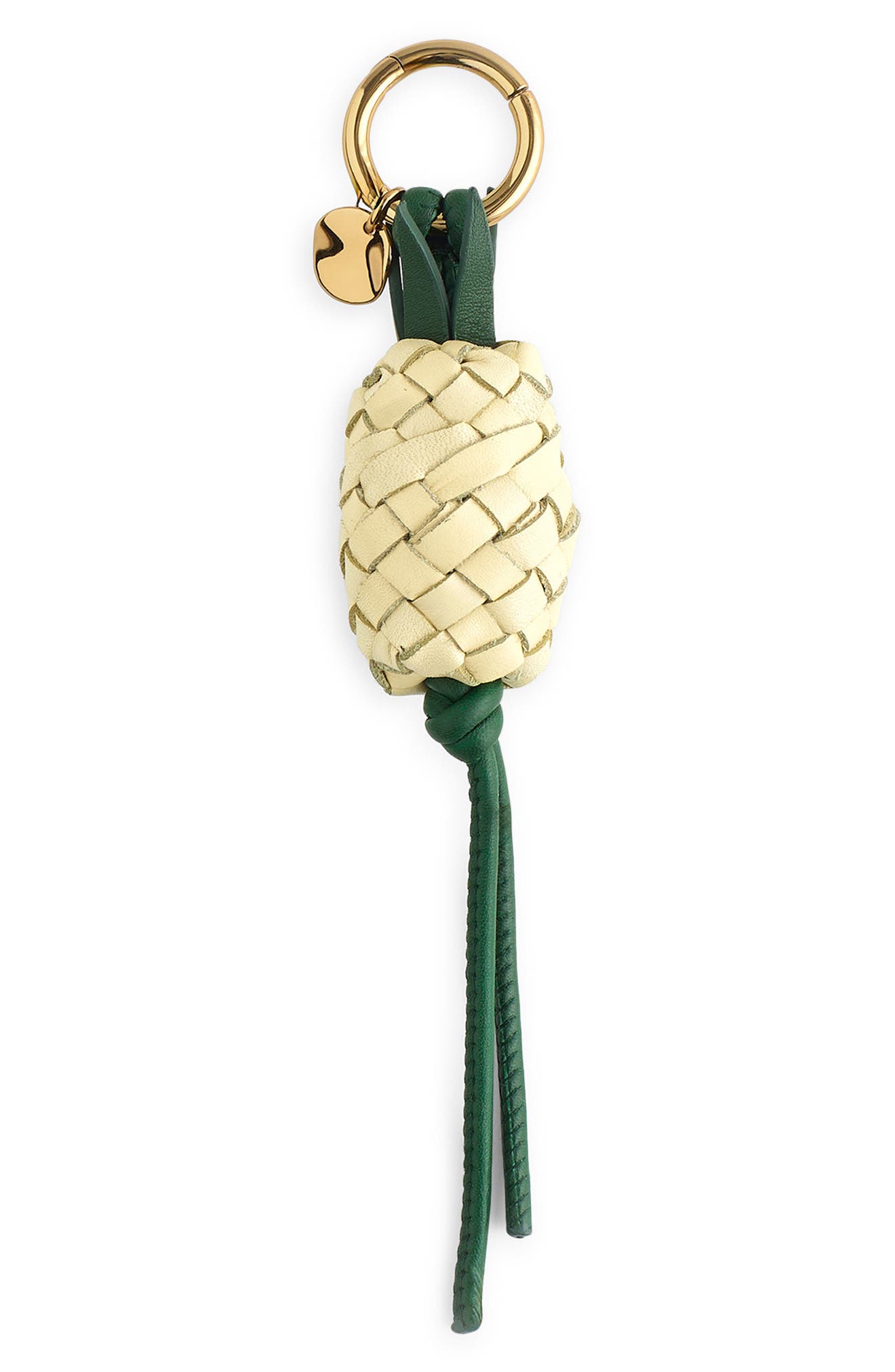 Madewell Woven Pineapple Leather Bag Charm, Main, color, Pale Pineapple Multi