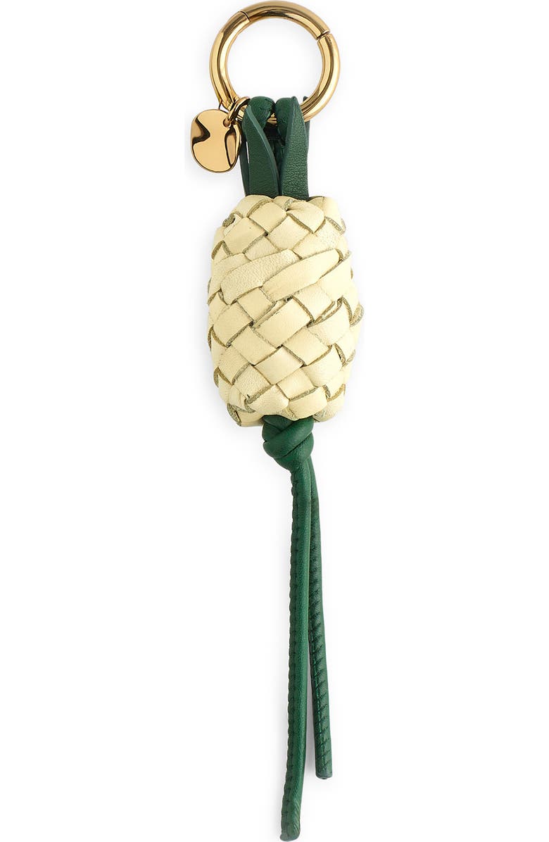 Madewell Woven Pineapple Leather Bag Charm, Main, color, Pale Pineapple Multi