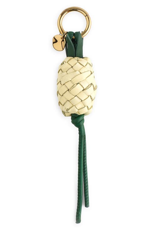 Woven Pineapple Leather Bag Charm
